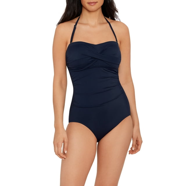 Time and Tru Women's Strapless One Piece Swimsuit