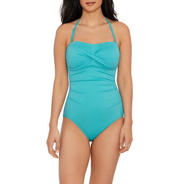 Time and Tru Women’s Strapless One Piece Swimsuit