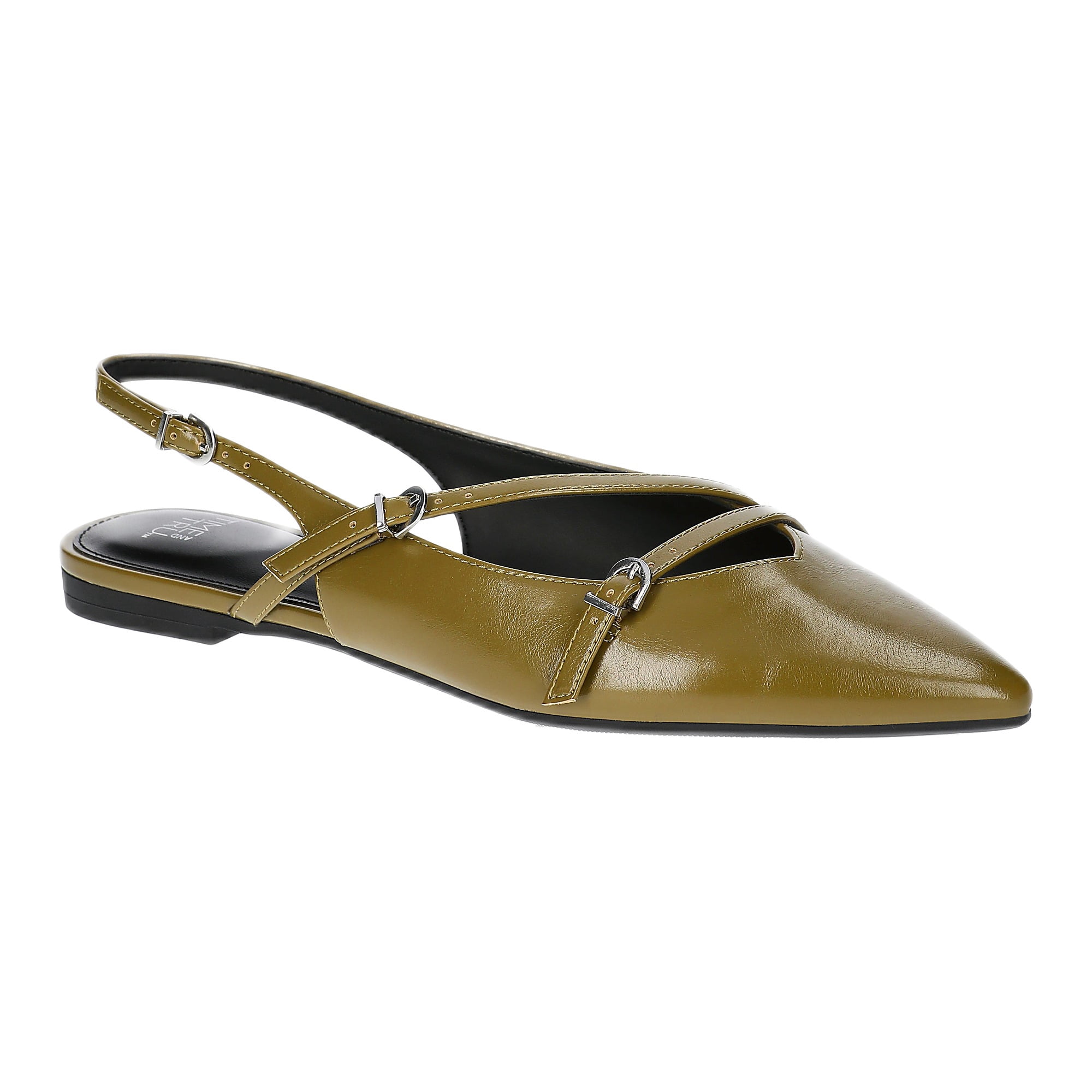 Time and Tru Women's Strappy Sling Back Flats