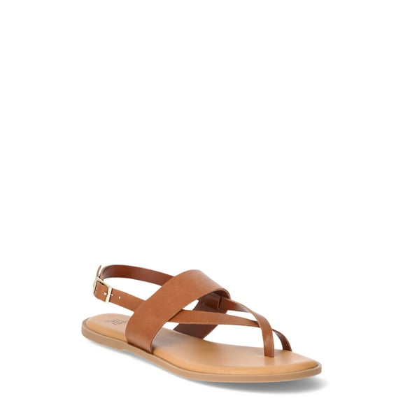Time and Tru Women's Strappy Toe Thong Sandals, Sizes 6-11