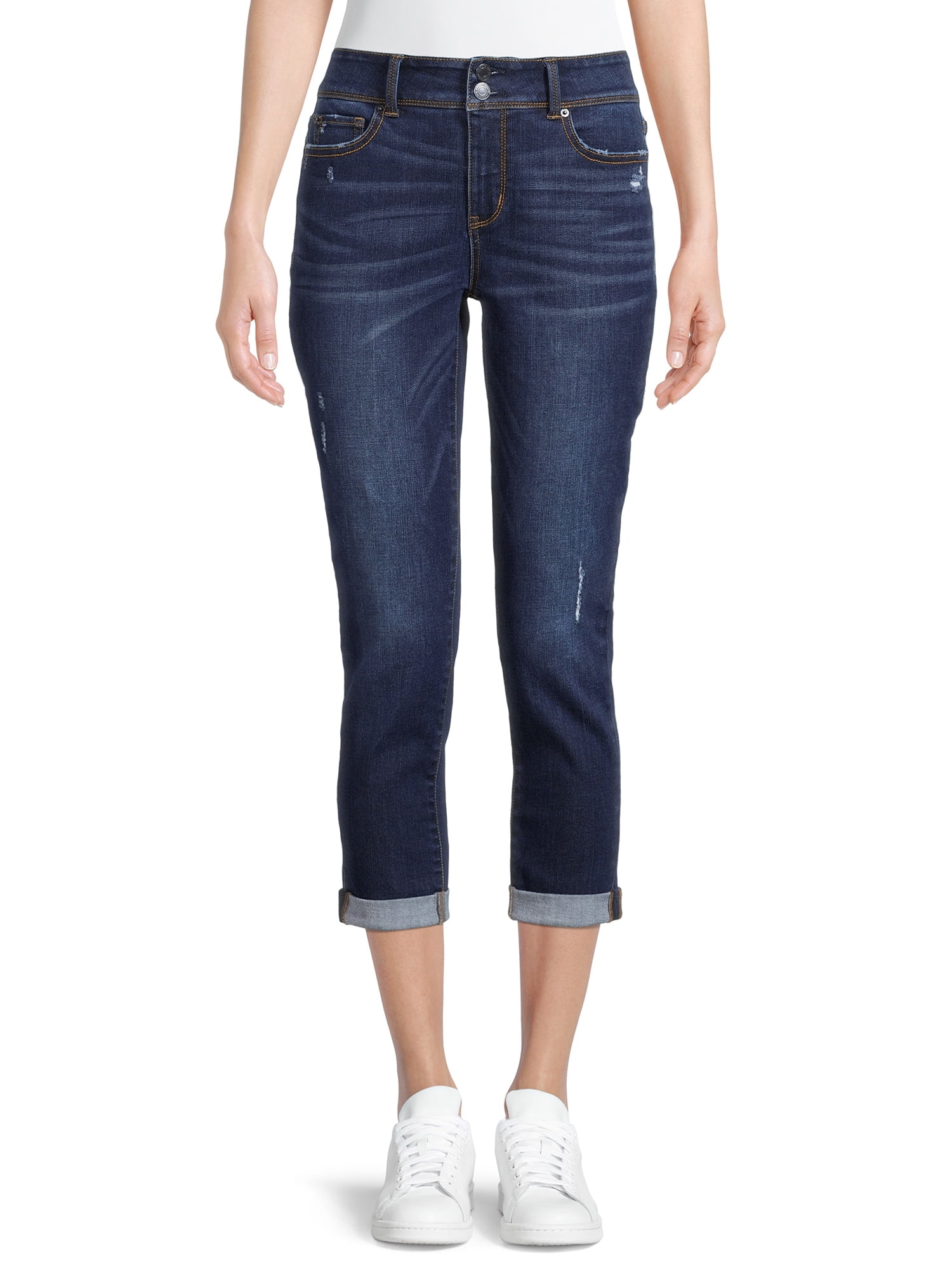 Time and Tru Women's Stretch Denim Capri Jeans - Walmart.com