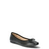 Time and Tru Women's Faux Leather Ballet Flats
