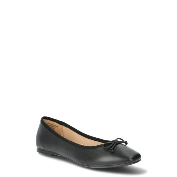 Time and Tru Women's Faux Leather Ballet Flats