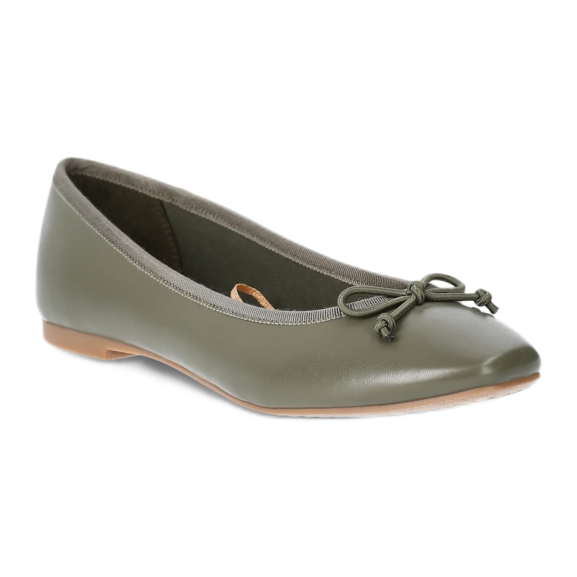 Time and Tru Women's Faux Leather Ballet Flats
