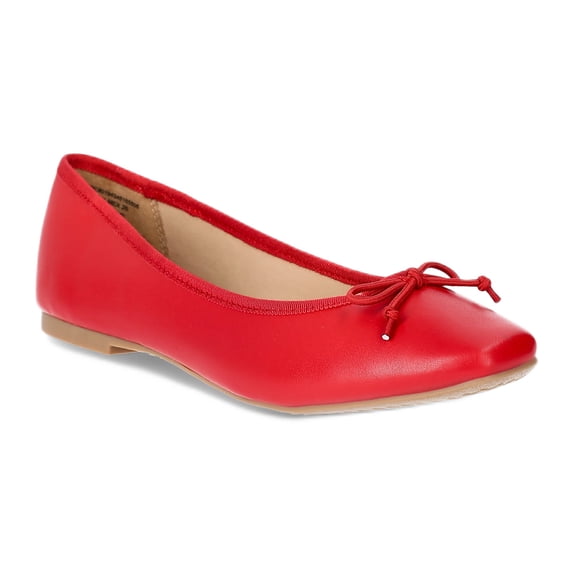 Time and Tru Women's Faux Leather Ballet Flats