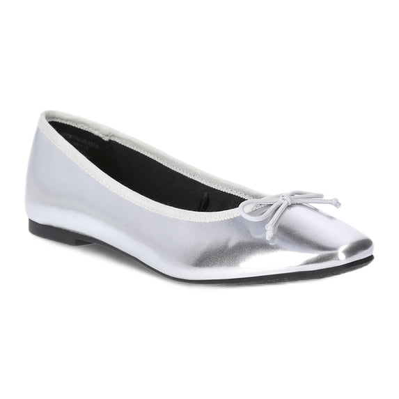 Time and Tru Women's Faux Leather Ballet Flats