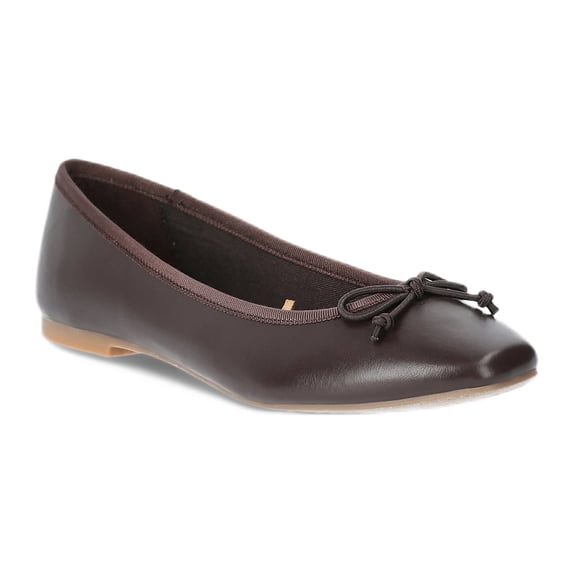 Time and Tru Women's Faux Leather Ballet Flats