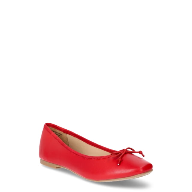 Time and Tru Women's Faux Leather Ballet Flats - Walmart Business Supplies