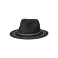 thumbnail image 1 of Time and Tru Women's Striped Straw Panama Hat, Black, 1 of 4