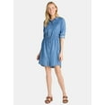 thumbnail image 1 of Time and Tru Women's Structured Utility Shirtdress, XS-XXXL, 1 of 4