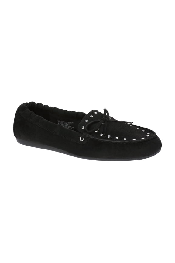 Women's Studded Faux Suede Moccasin Loafers