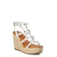 thumbnail image 1 of Time and Tru Women’s Studded Strap Wedge Sandals, Wide Width Available, 1 of 6