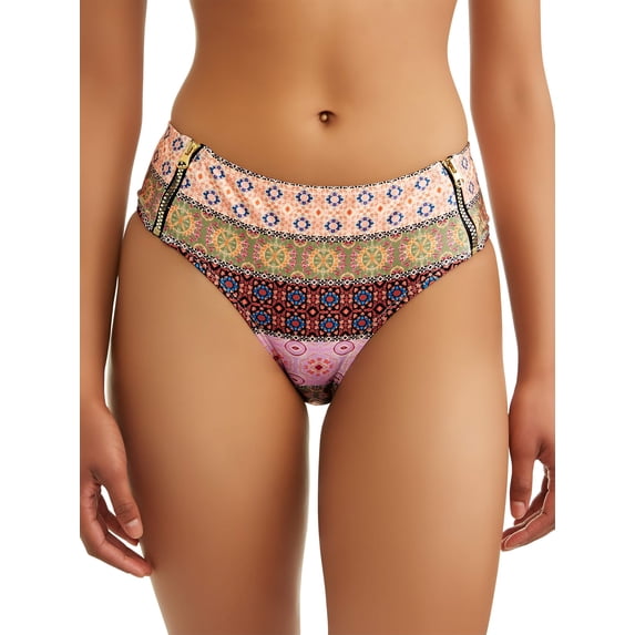 Time and Tru Women's Sundance Stripe Hipster Swimsuit Bottom