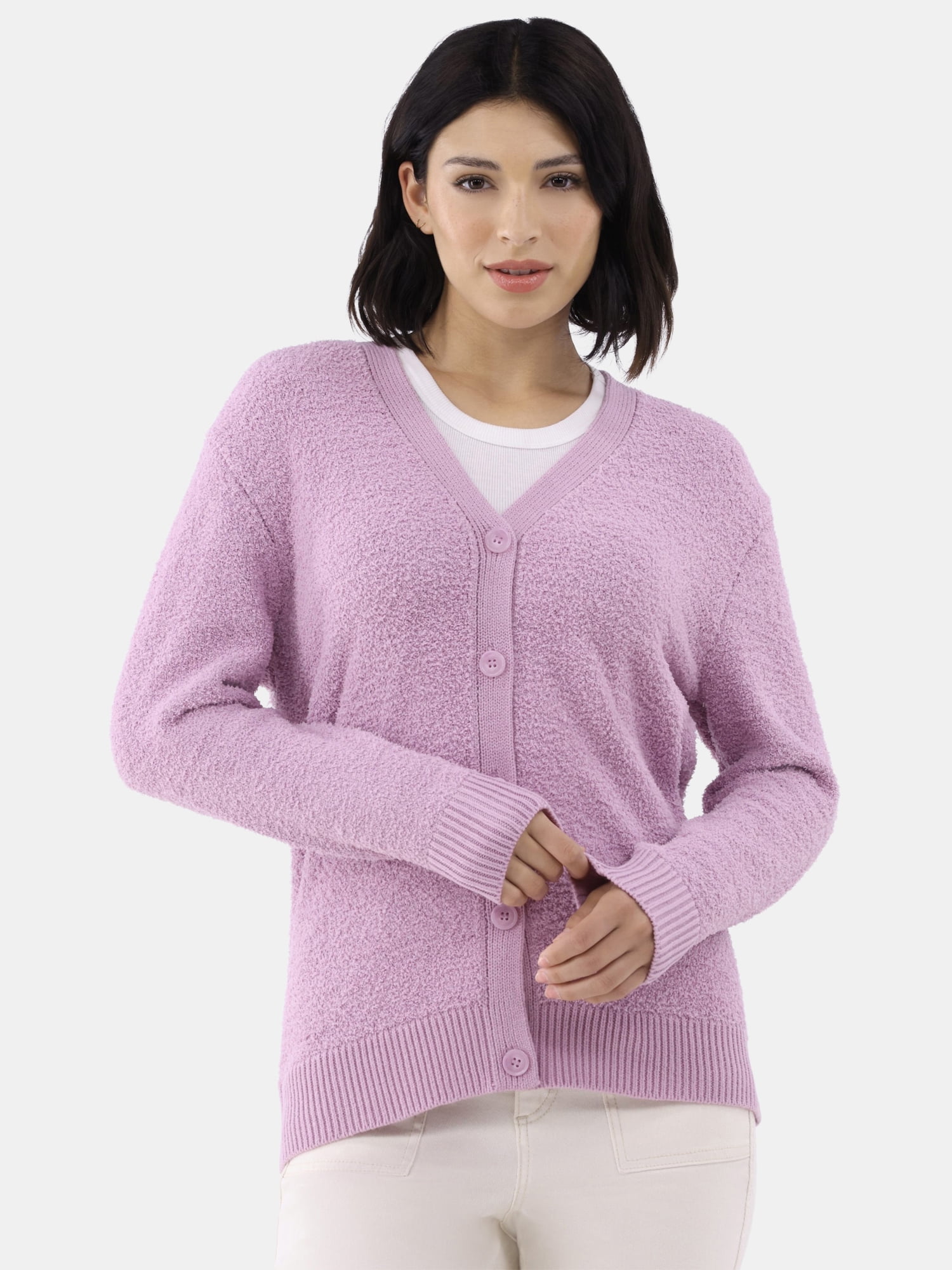 Time and Tru Women's Super Soft Button Cardigan, Sizes XS-XXXL