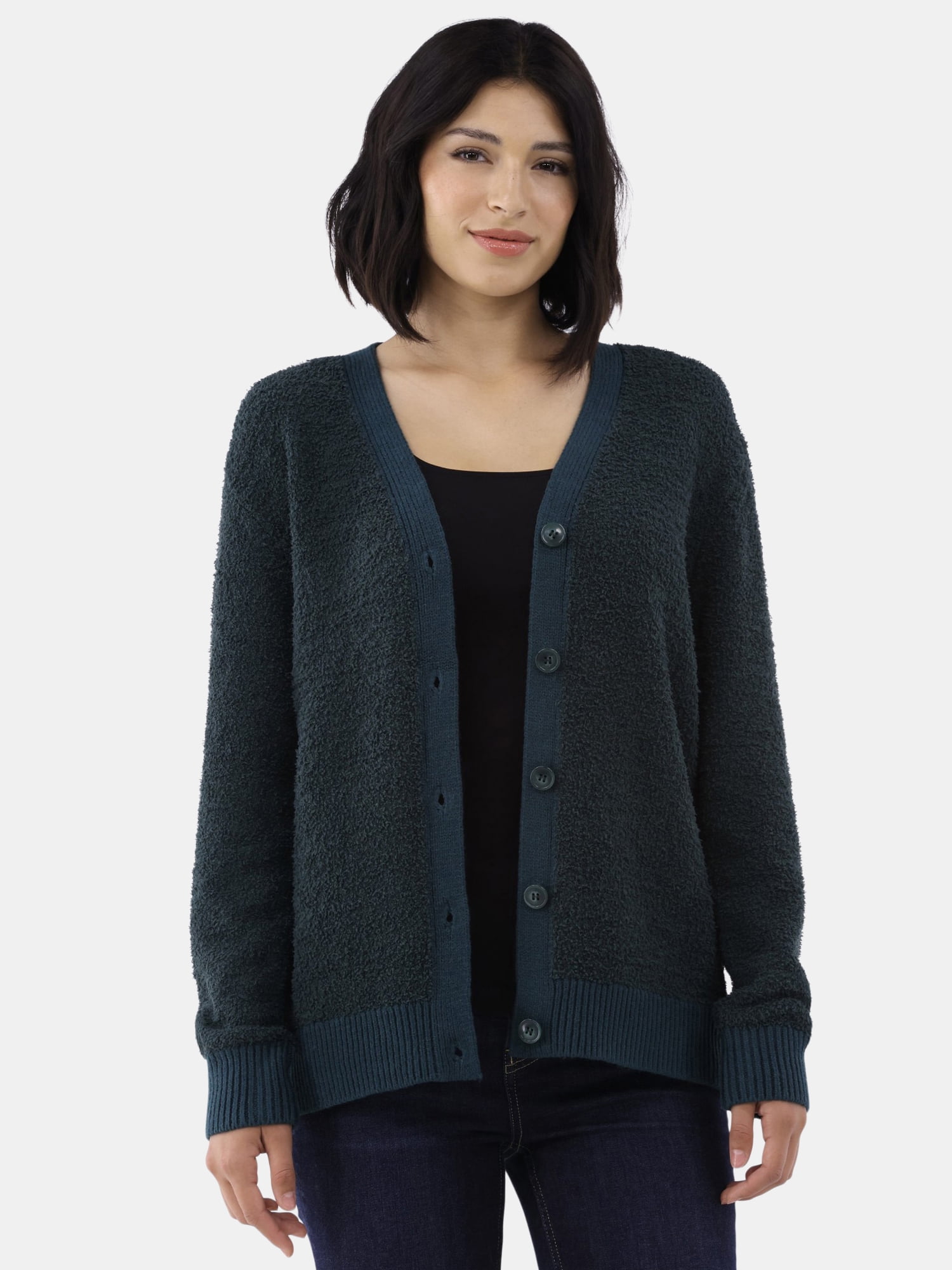 Time and Tru Women's Super Soft Button Cardig