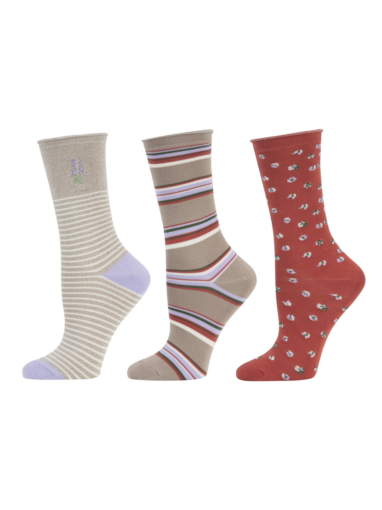 Time and Tru Women's Super Soft Crew Sock, 3 Pack
