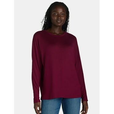 Time and Tru Women’s Super Soft Hacci Crew Top, XS-XXXL