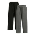 thumbnail image 1 of Time and Tru Women's Super Soft Hacci Cropped Wide Leg Pants, 2-Pack, Sizes XS-XXL, 1 of 5