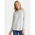 thumbnail image 1 of Time and Tru Women's Super Soft Tunic Top with Long Sleeves, Sizes S-XXXL, 1 of 5
