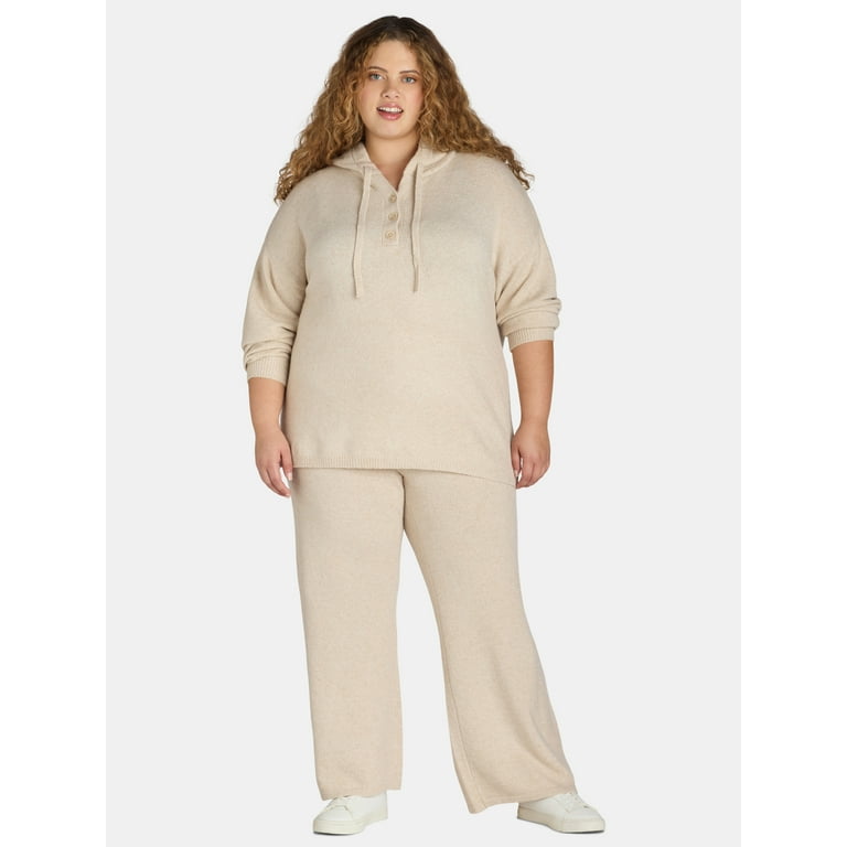 Time and Tru Women s and Women s Plus Sweater Hoodie and Pants Set 2 Piece Sizes XS 4X Walmart