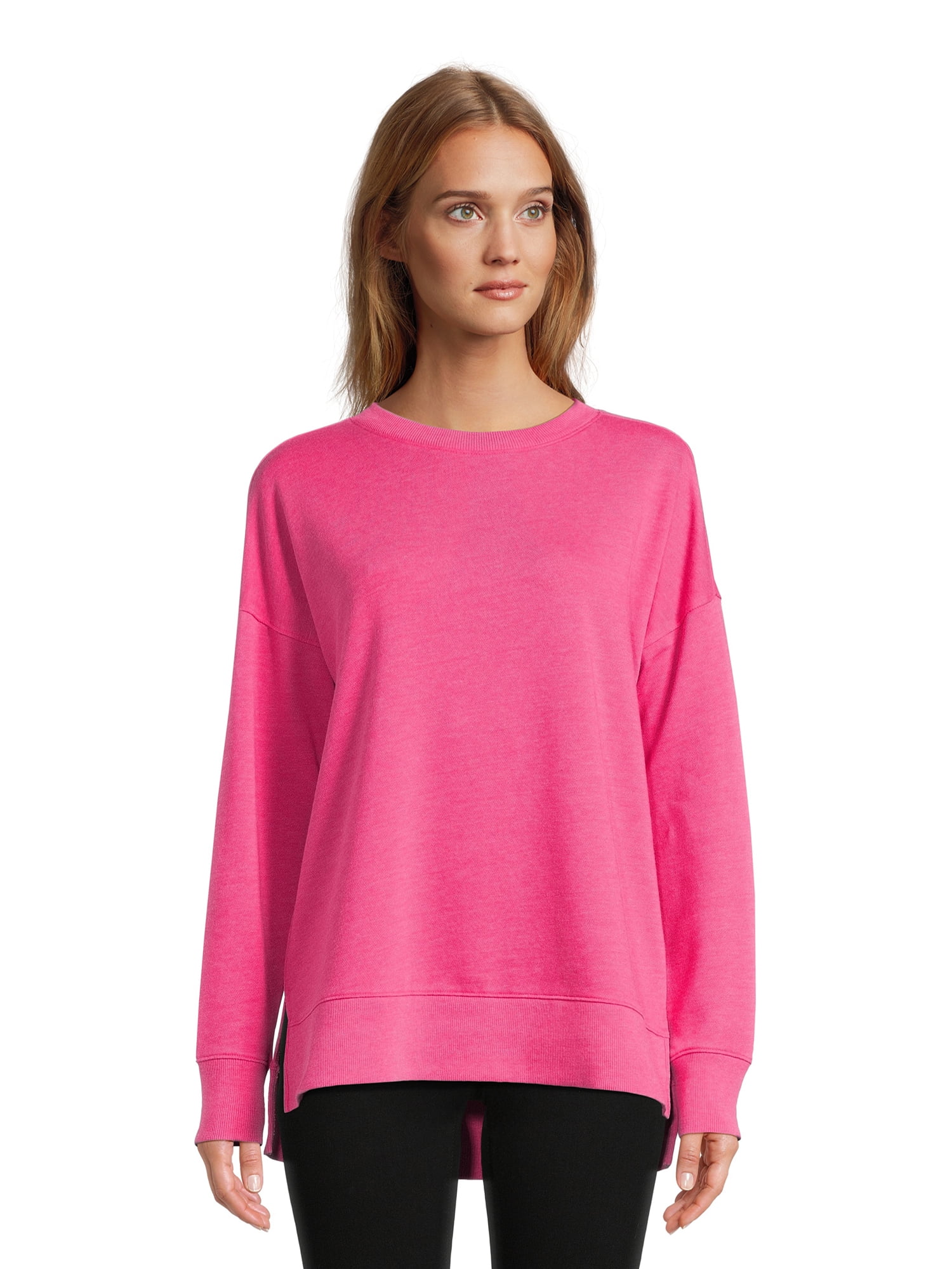 Time and Tru Women's Sweatshirt with Hi-Low Hem, Sizes S-XXXL - Walmart.com