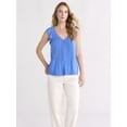 thumbnail image 1 of Time and Tru Women's Sweetheart Flutter Top, Sizes XS-XXXL, 1 of 3