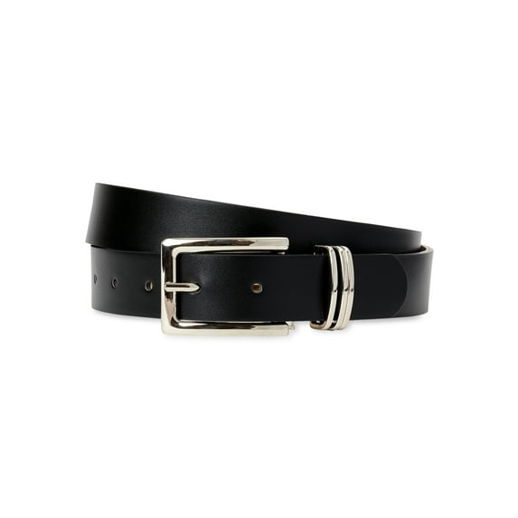 Time and Tru Women's Synthetic Multi Loop Belt, Black, 1.25" Wide, L