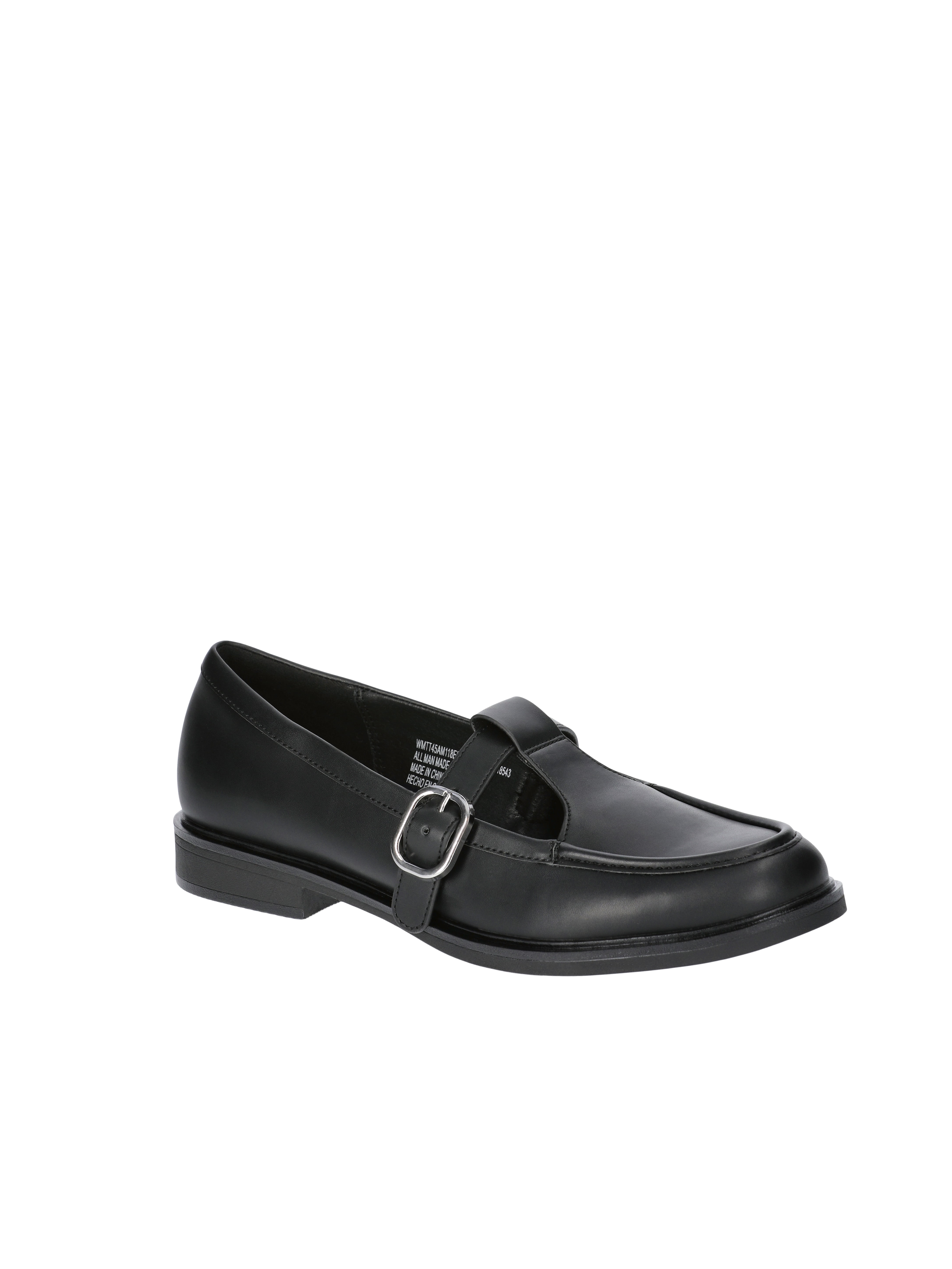 Time and Tru Women's Faux Leather T Strap Mary Jane Loafers