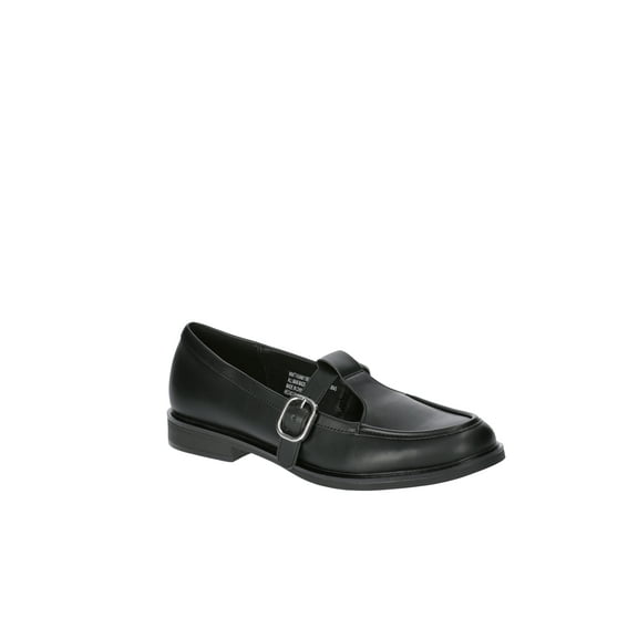 Time and Tru Women's Faux Leather T Strap Mary Jane Loafers