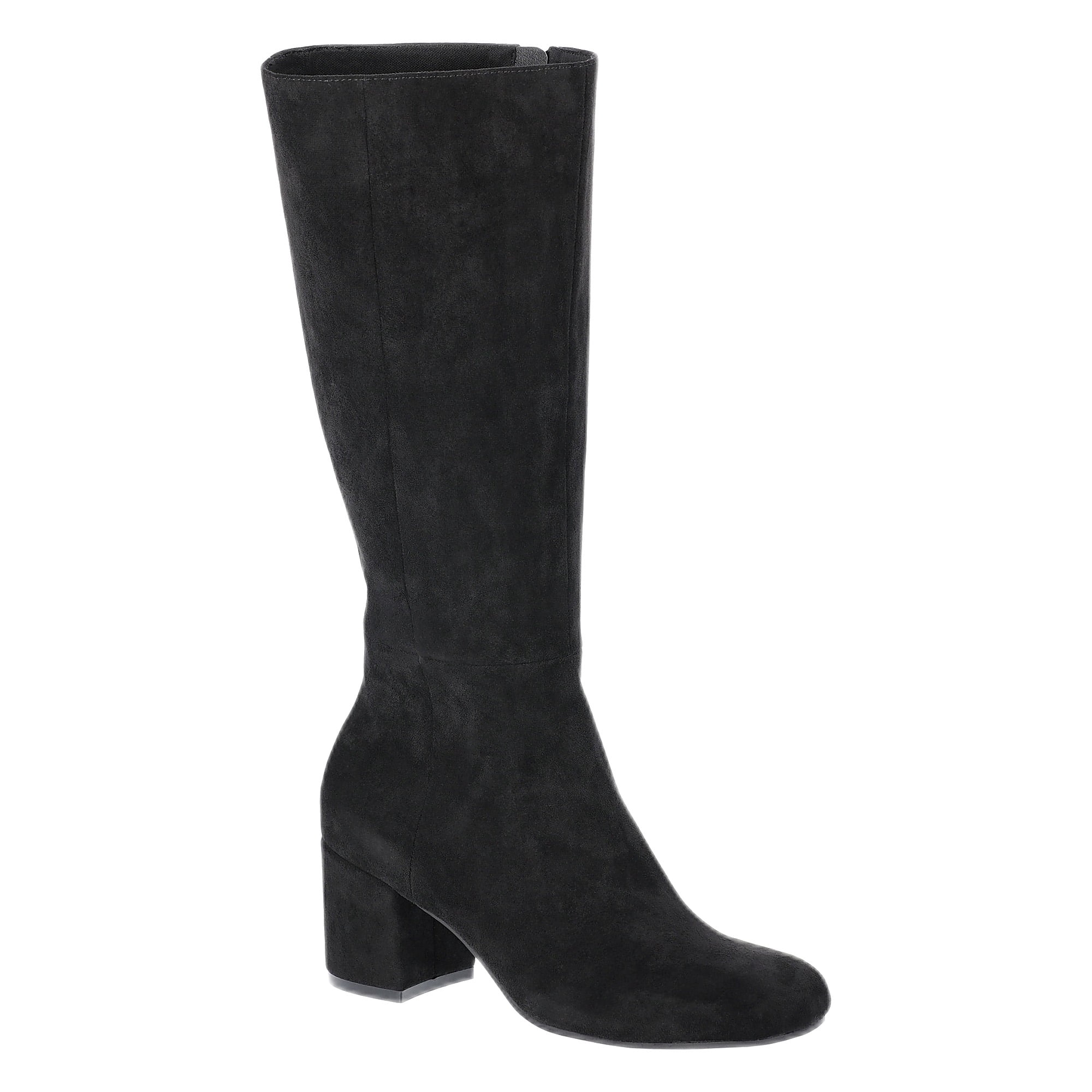 Time and Tru Women's Faux Suede Tall Block Heel Boots
