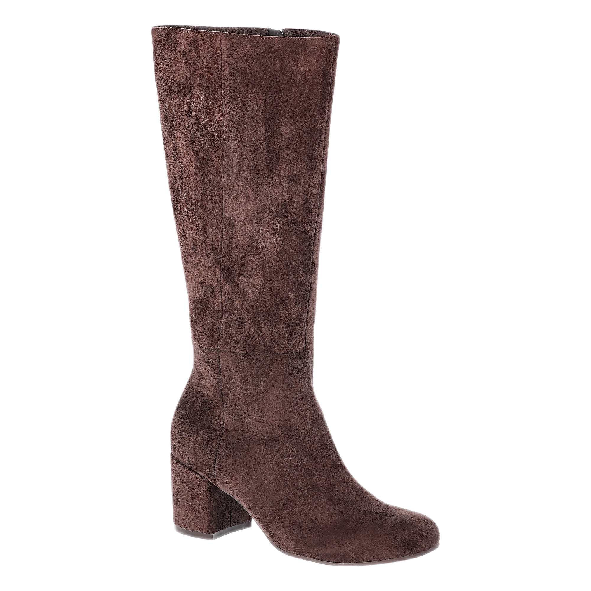 Time and Tru Women's Faux Suede Tall Block Heel Boots