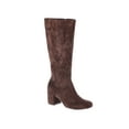 thumbnail image 1 of Time and Tru Women's Faux Suede Tall Block Heel Boots, 1 of 2