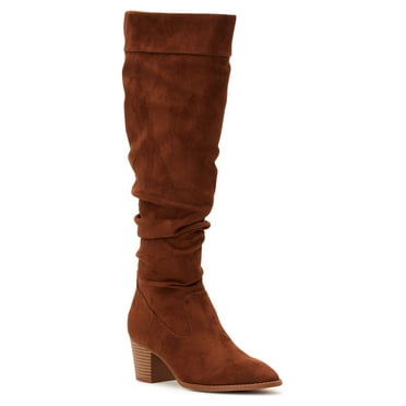 Time and Tru Women's Tall Heeled Slouch Boots, Sizes 6-11
