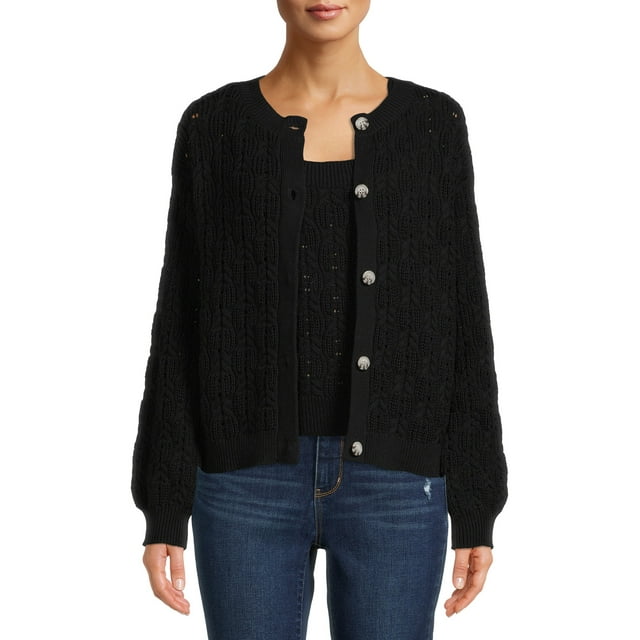 Time and Tru Women's Tank Top and Cardigan Set, 2Piece