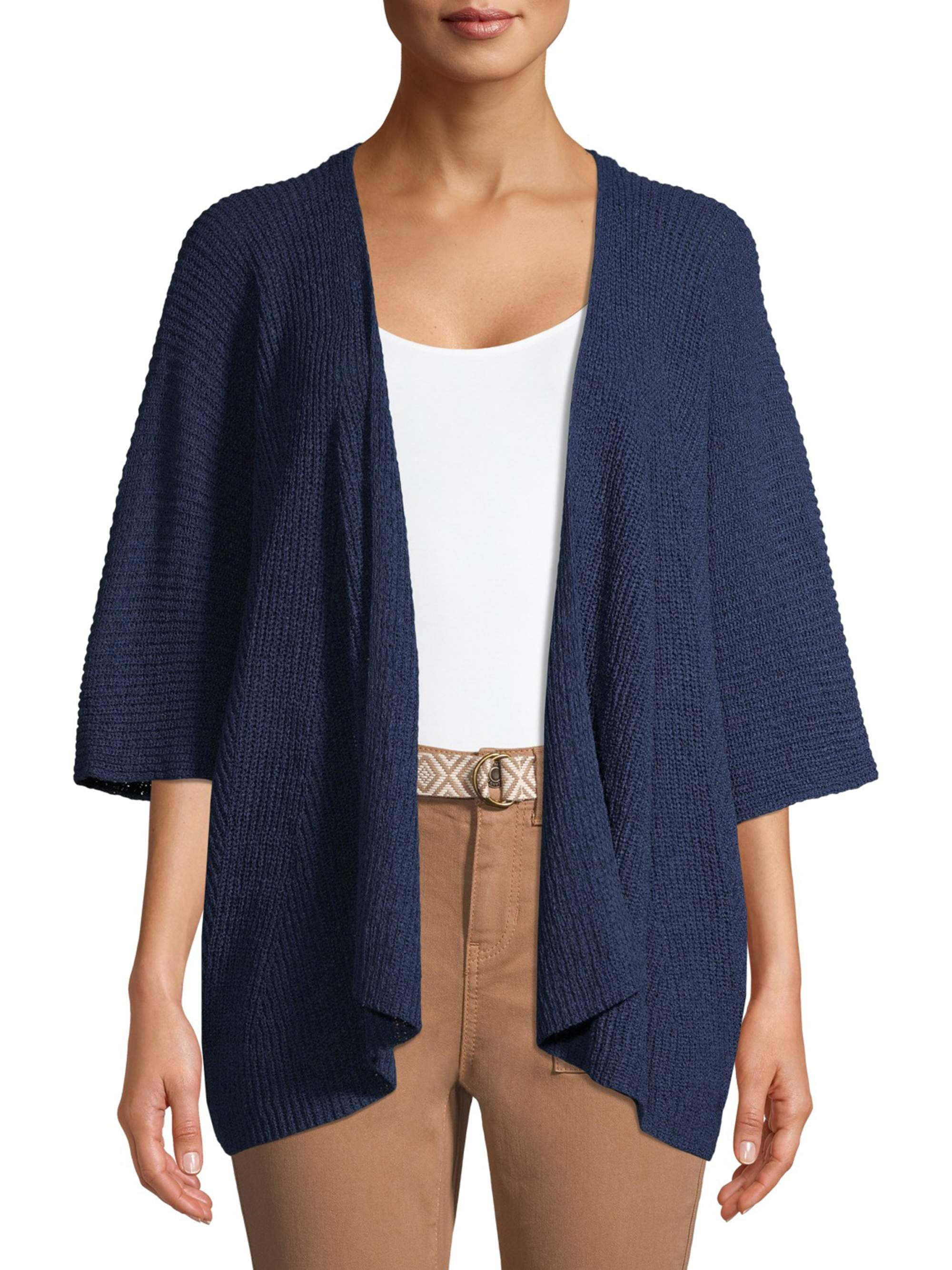 Time and Tru Women's Tape Yarn Kimono Cardigan - Walmart.com