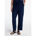thumbnail image 1 of Time and Tru Women's Tapered Linen Blend Pants, Sizes XS-XXXL, 1 of 5