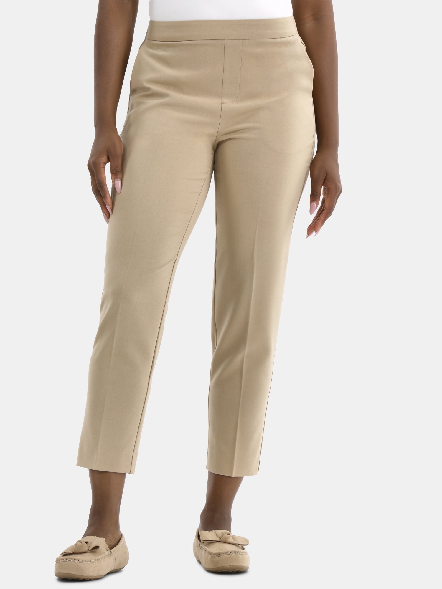 Time and Tru Women's Tapered Pull on Pants, 27" Inseam, Sizes XS-XXXL