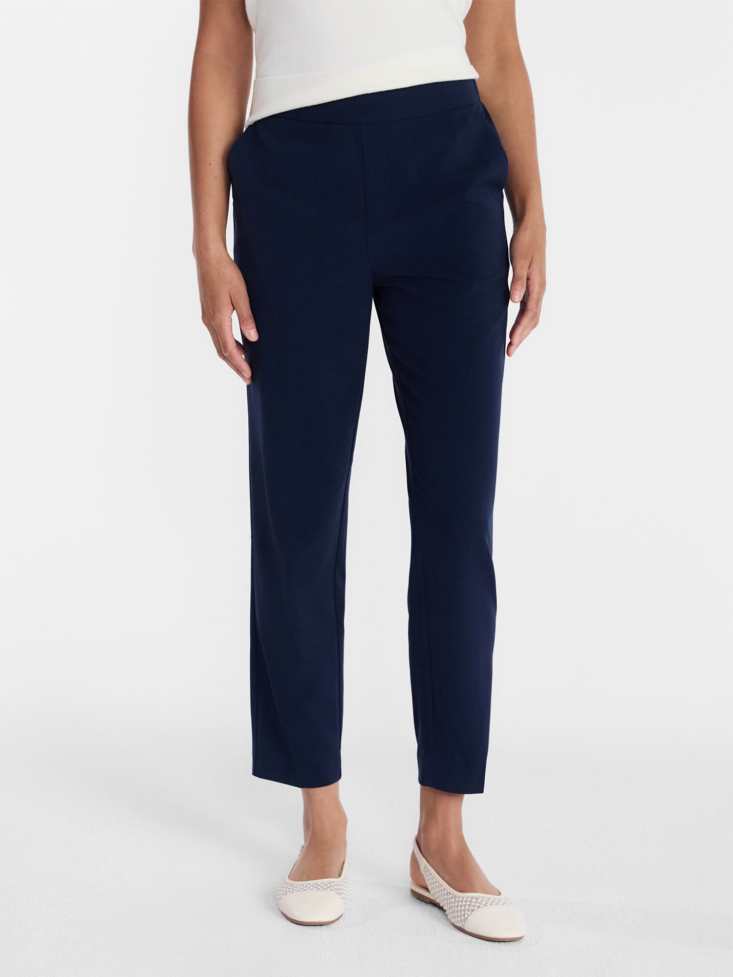 Time and Tru Women's Tapered Pull on Pants, 27" Inseam, Sizes XS-XXXL