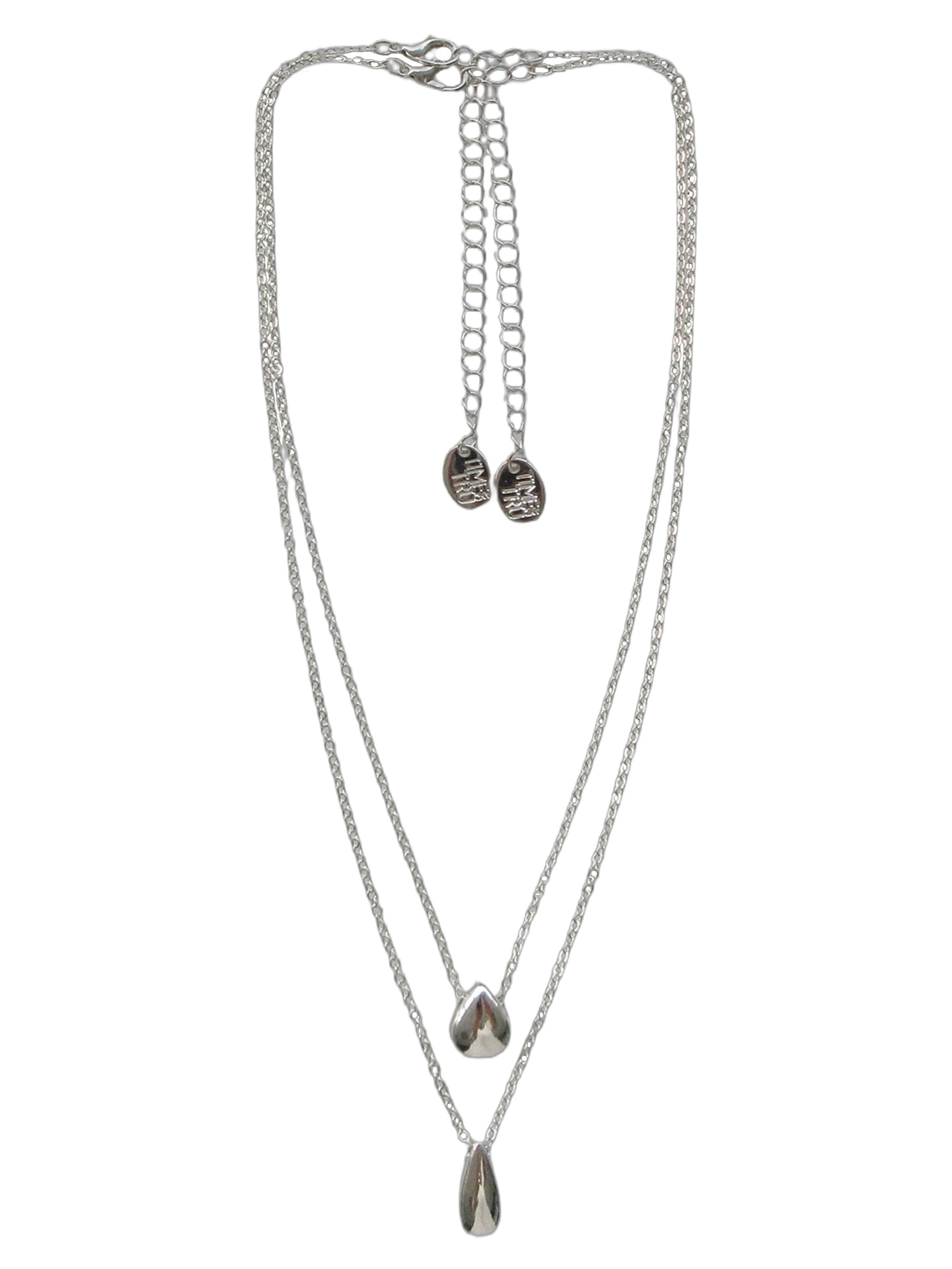 Women's Teardrop Metal 2 Layered Silver Necklace Set Zinc Alloy/Iron/CZ