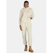 TIME AND TRU Women's Teddy Fleece Hoodie and Joggers Set, 2-Piece, Sizes XS- XXXL