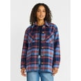 thumbnail image 1 of Time and Tru Women's Brushed Plaid Shacket, Sizes XS-XXXL, 1 of 5