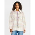 thumbnail image 1 of Time and Tru Women's Brushed Plaid Shacket, Sizes XS-XXXL, 1 of 4