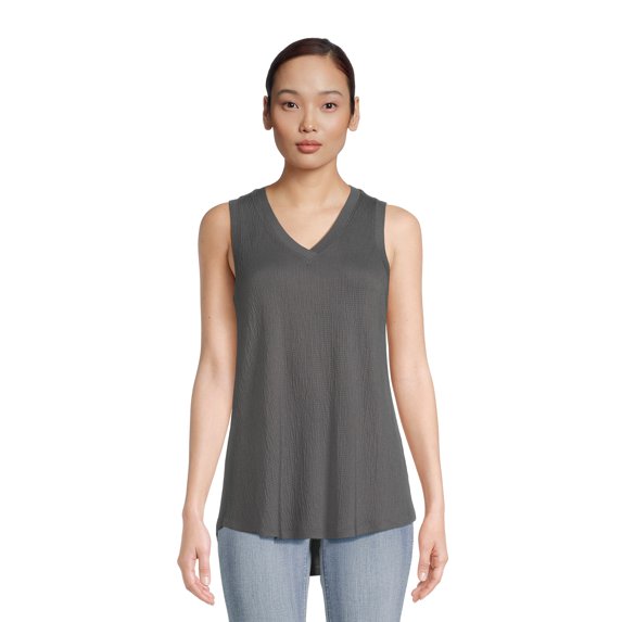 Time and Tru Women's Textured Tunic Top, Sizes XS-3XL