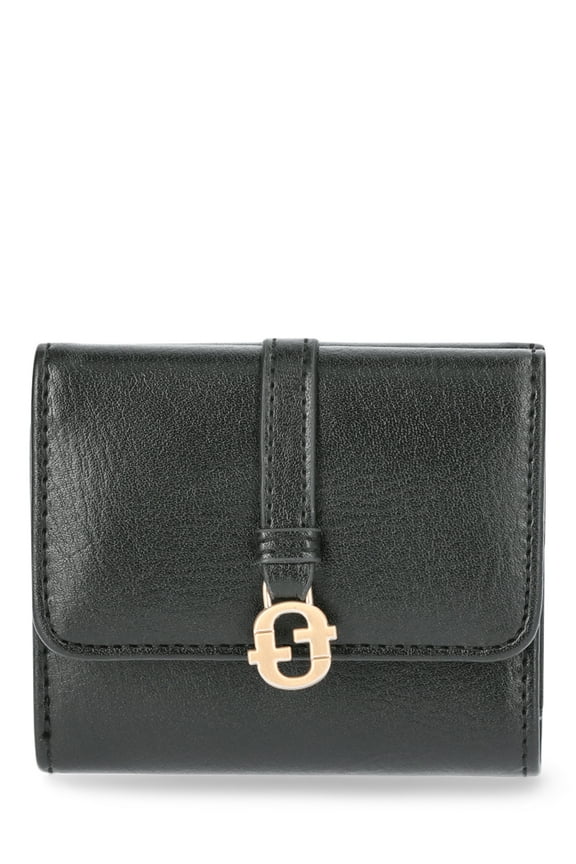 Women's Thea Double Sided Trifold Wallet, Black