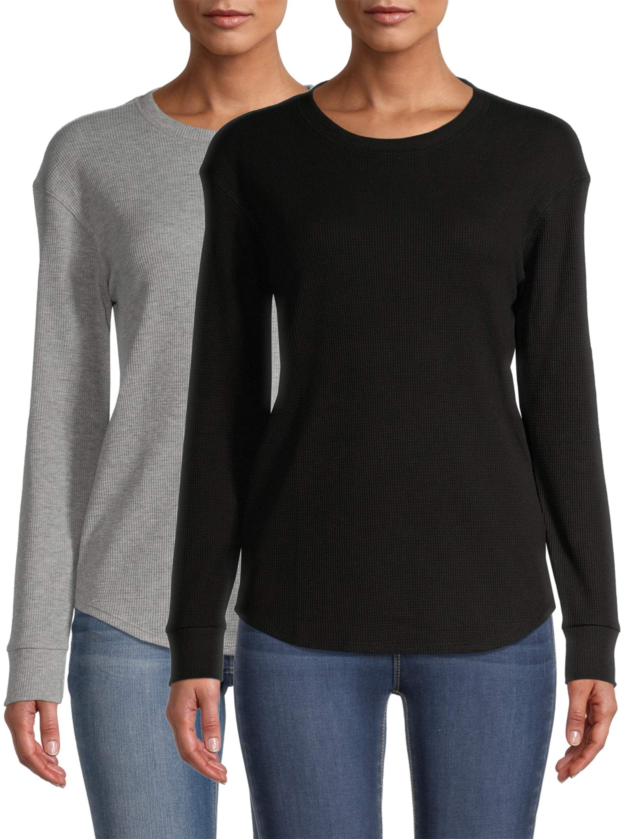Time and Tru Women's Thermal TShirt, 2Pack