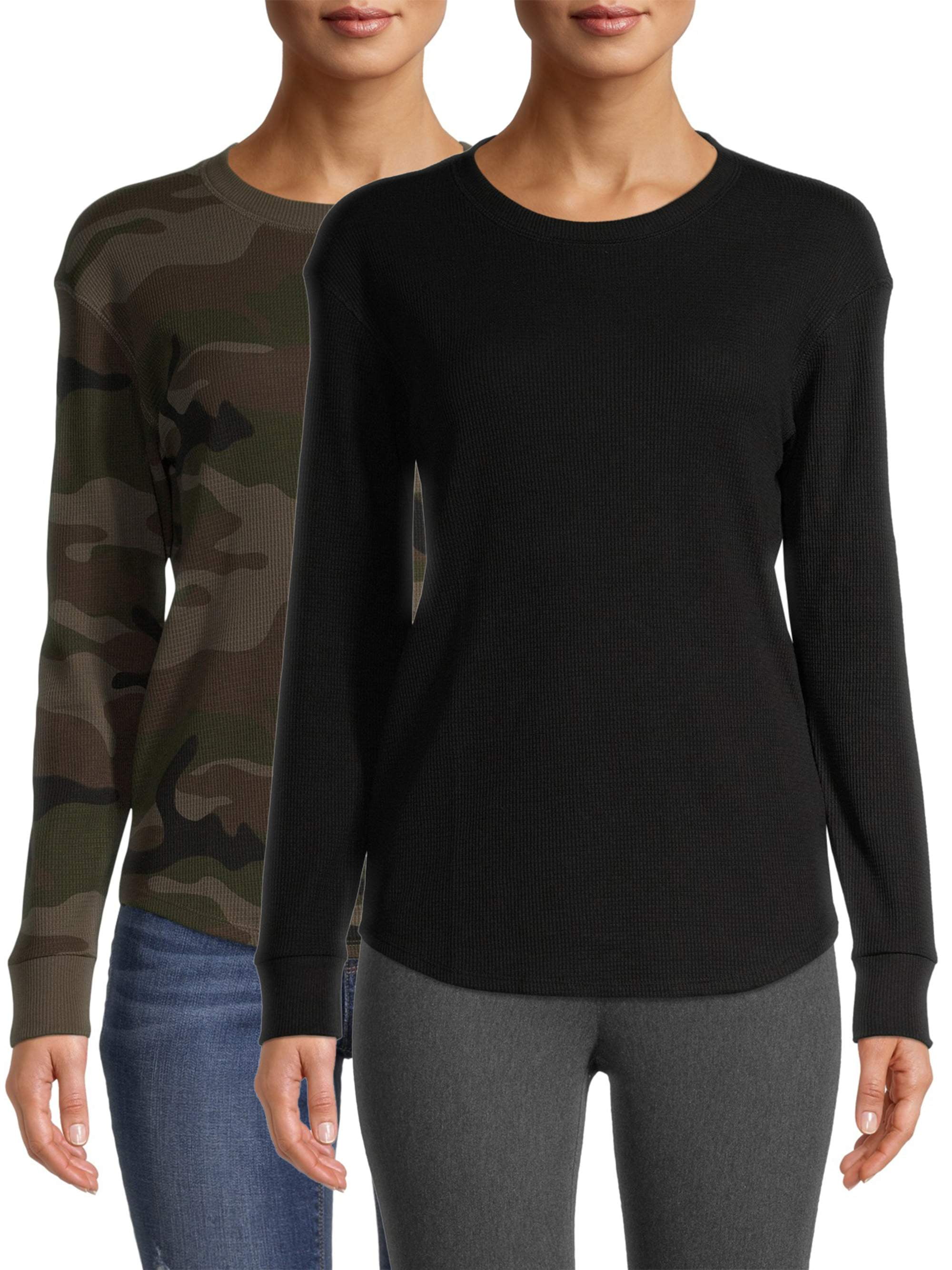 Time and Tru Women's Thermal TShirt, 2Pack