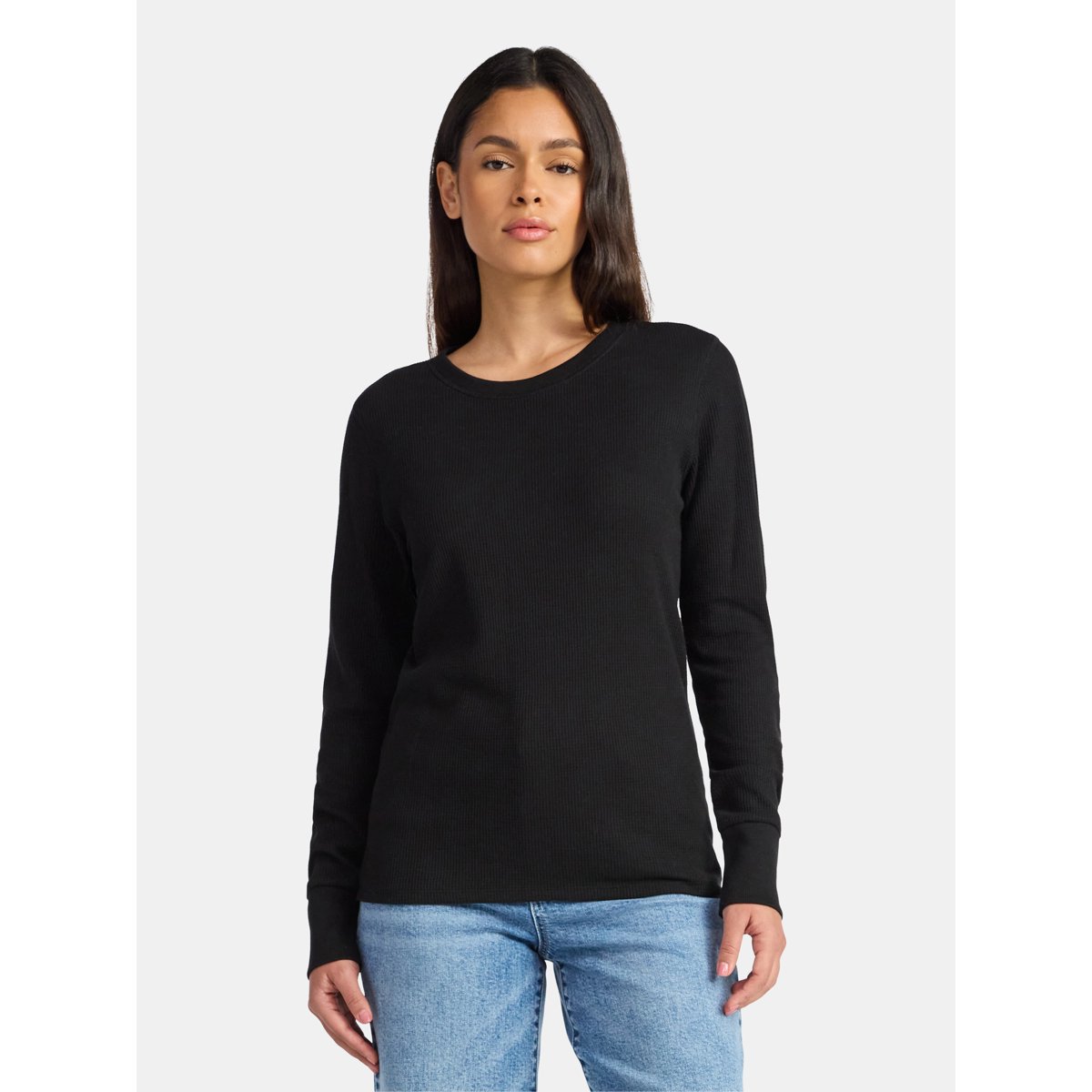 Women's Thermal Tee with Long Sleeves, Size XS-XXXL