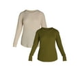 Time and Tru Women's Thermal Top with LongSleeves, 2Pack, Sizes XS