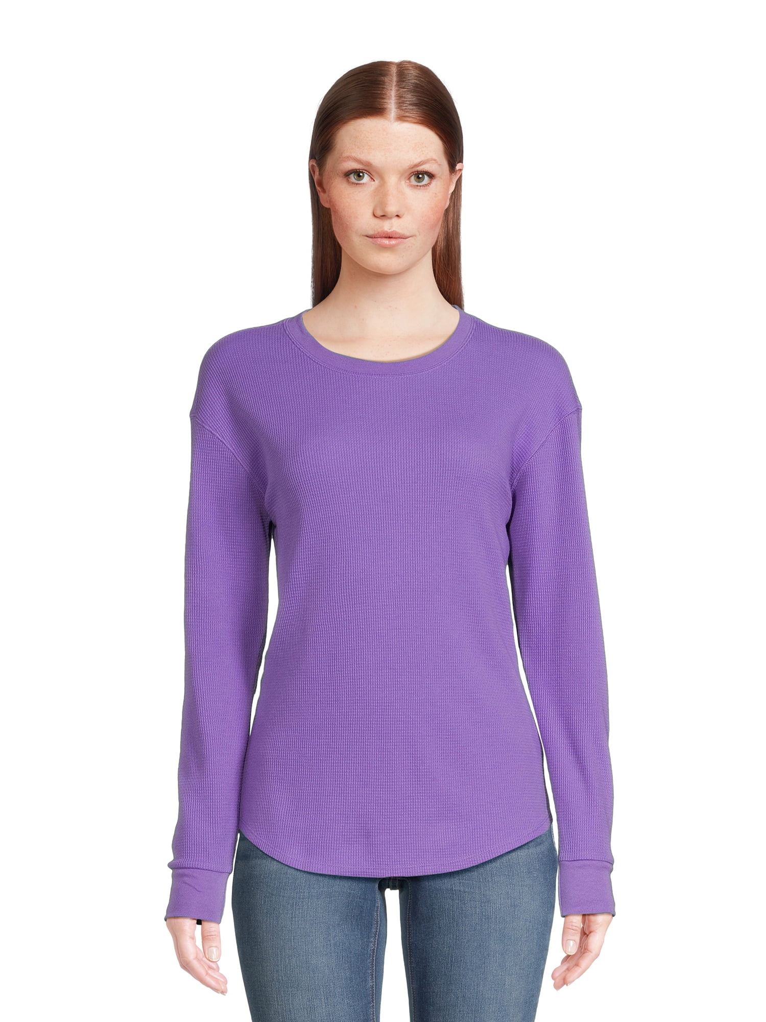 Time and Tru Women's Thermal Top with Long Sleeves, Sizes S-3XL