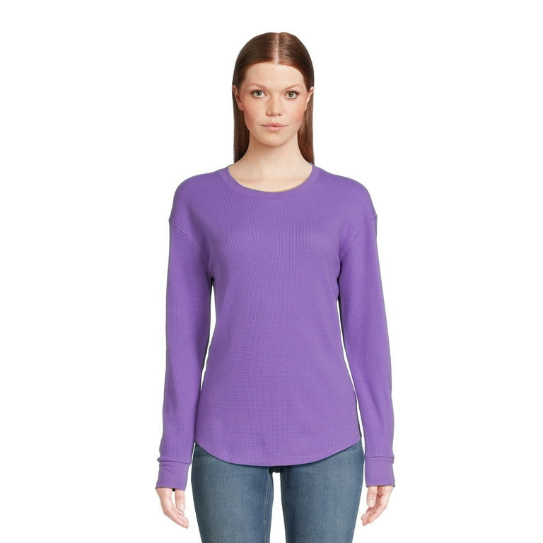 Time and Tru Women's Thermal Top with Long Sleeves, Sizes S-3XL 